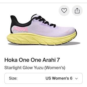 Hoka One One Arahi 7 Women's Shoes - Purple and Yellow